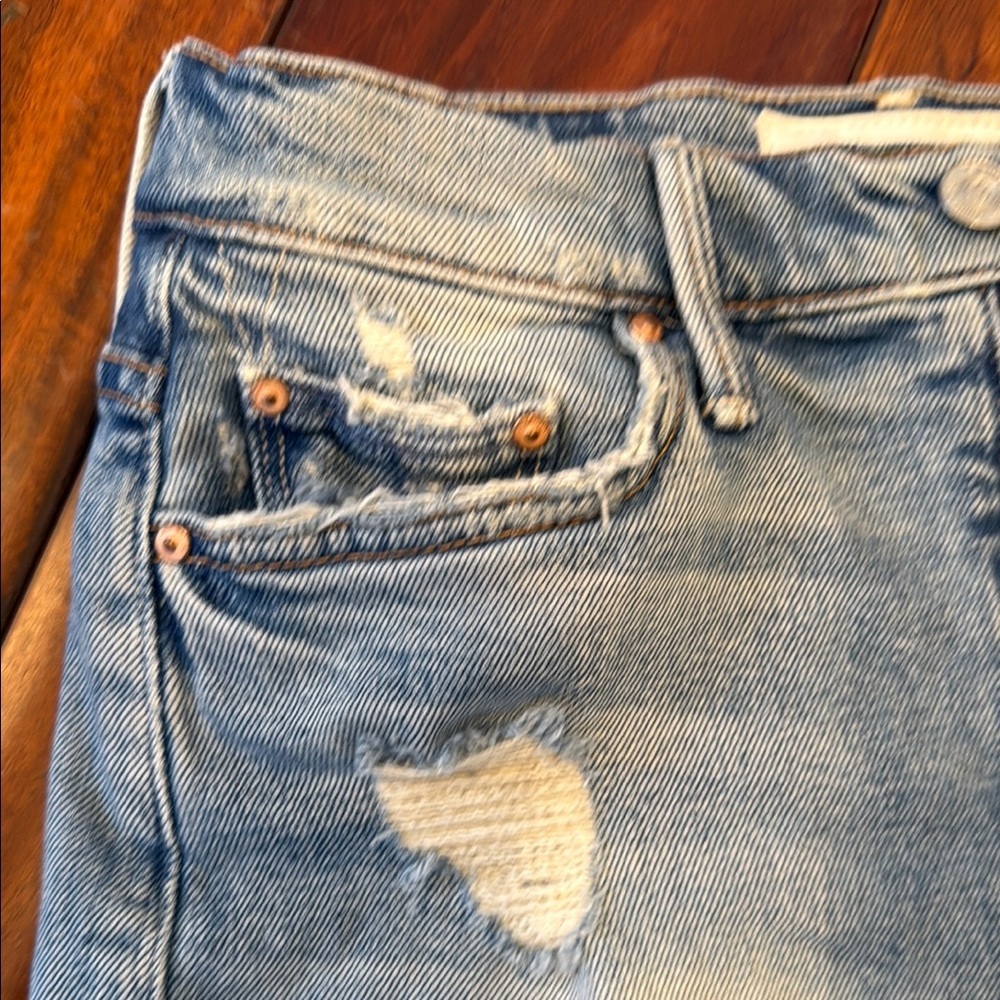 Mother “The Sacré﻿d Slit Mini” Light Blue Denim Skirt | Sz 25–26 - Picture 8 of 10